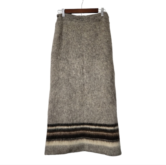 Vintage Lined Iceland Mountain sheep's 100% wool maxi skirt - Picture 2 of 10